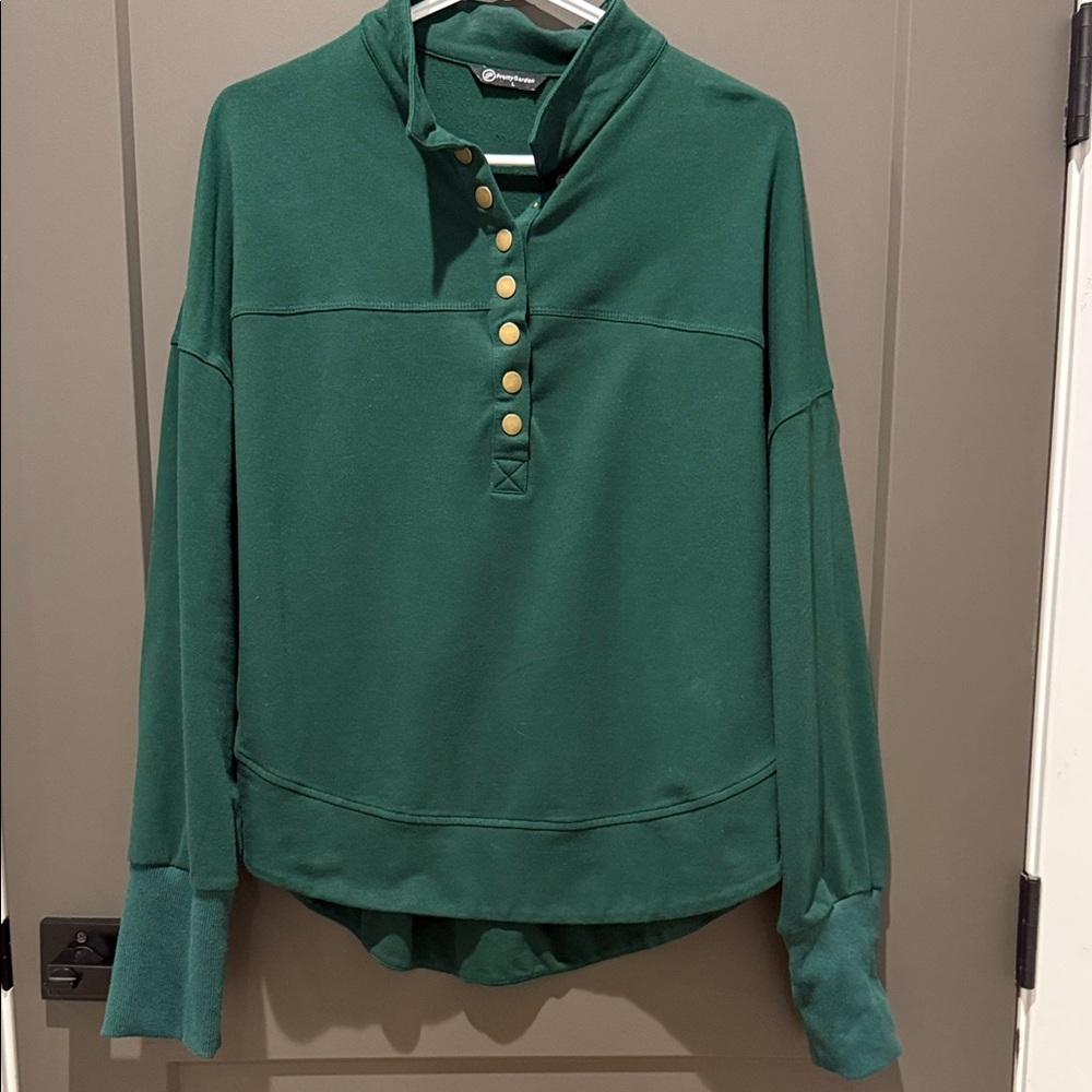 Green Button-Up Women's Top